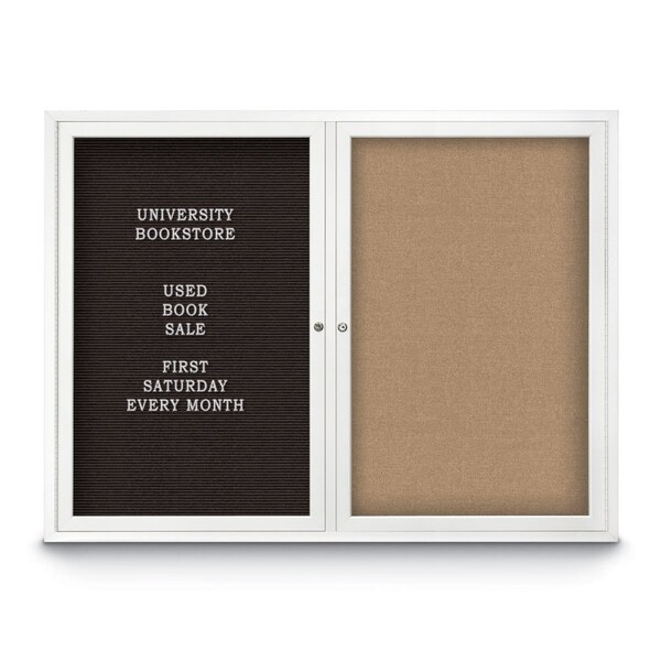 Corkboard, 60"x36", Pearl/Black